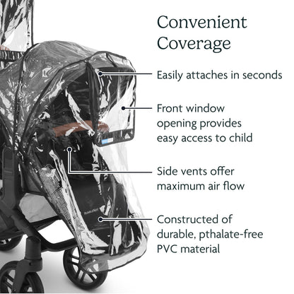 RumbleSeat Rain Shield/Compatible with RumbleSeat Models 2015-2019, V2, V2+, and V3 / Waterproof and Windproof Coverage/Ventilated Design/Quick Attachment/Easy Access to Child
