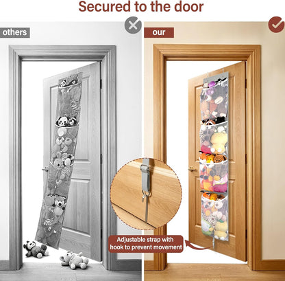 Stuffed Animal Storage Over Door, Hanging Plush Toy Organizer Holder