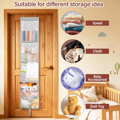 Stuffed Animal Storage Over Door, Hanging Plush Toy Organizer Holder