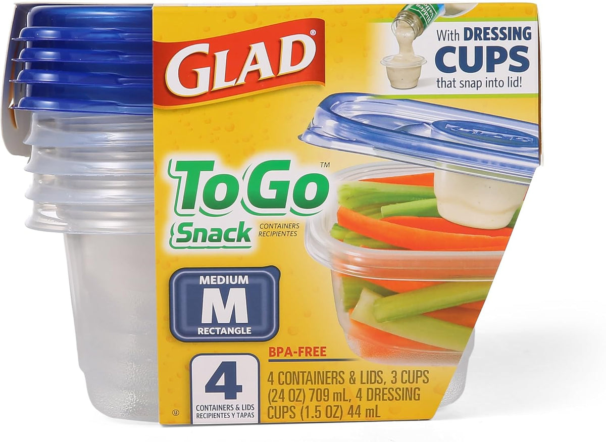 Glad GladWare Medium Rectangle Food Storage Containers, 24 Oz