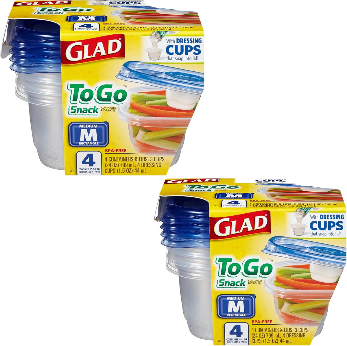 Glad GladWare Medium Rectangle Food Storage Containers, 24 Oz