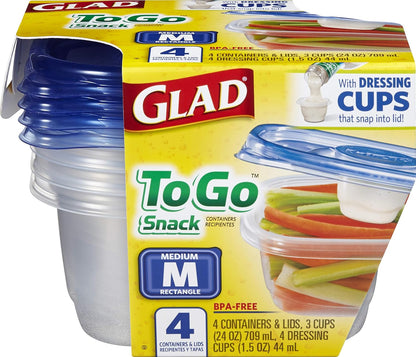 Glad GladWare Medium Rectangle Food Storage Containers, 24 Oz
