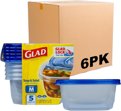 Glad GladWare Medium Rectangle Food Storage Containers, 24 Oz