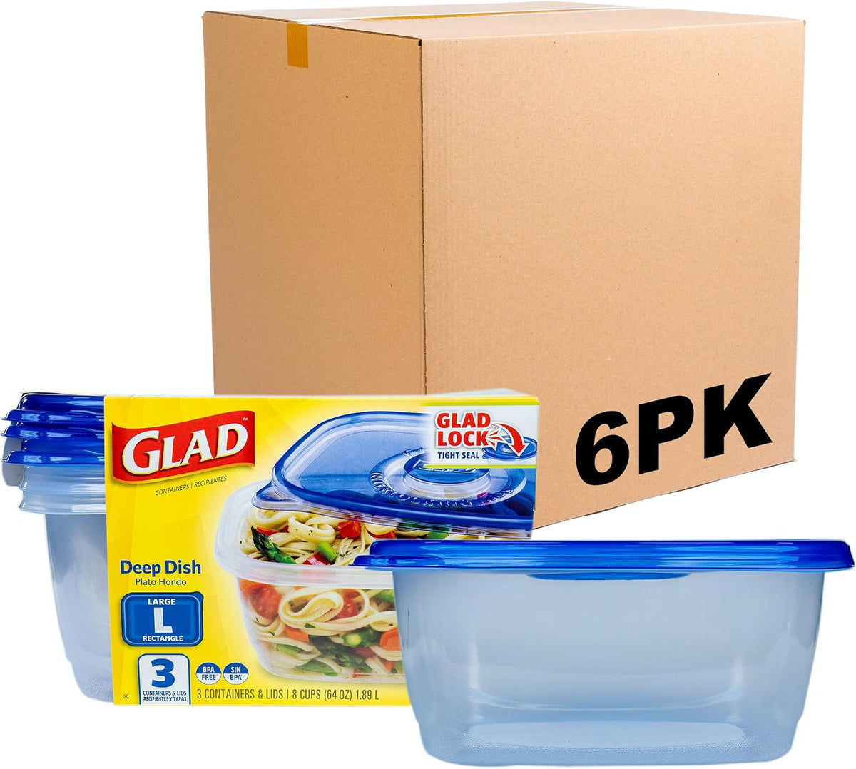 Glad GladWare Medium Rectangle Food Storage Containers, 24 Oz