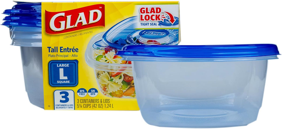 Glad GladWare Medium Rectangle Food Storage Containers, 24 Oz