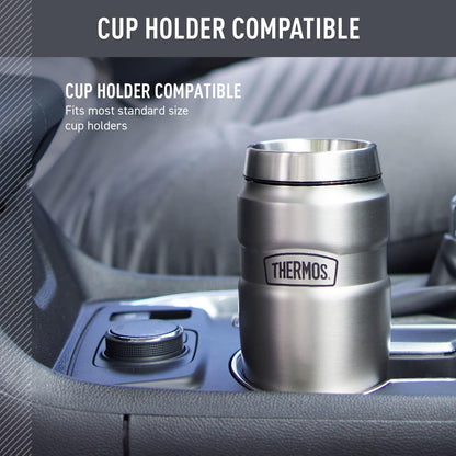 Stainless King Travel Mug with Handle, 16oz, Matte Steel | Vacuum-Insulated Travel Mug with Handle for Hot & Cold Drinks, Stainless Steel Coffee Mug with Lid for Commuting