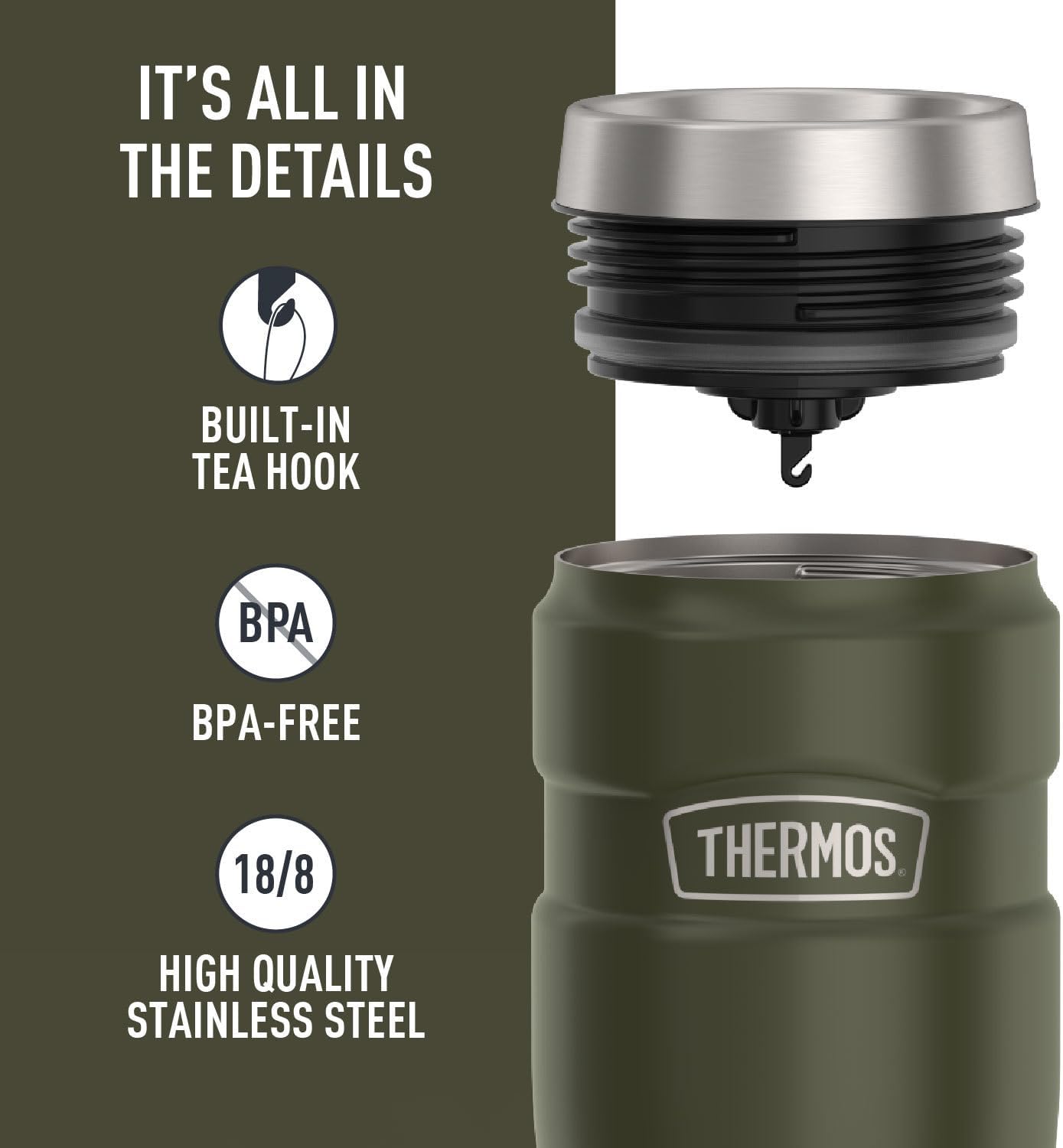 Stainless King Travel Mug with Handle, 16oz, Matte Steel | Vacuum-Insulated Travel Mug with Handle for Hot & Cold Drinks, Stainless Steel Coffee Mug with Lid for Commuting