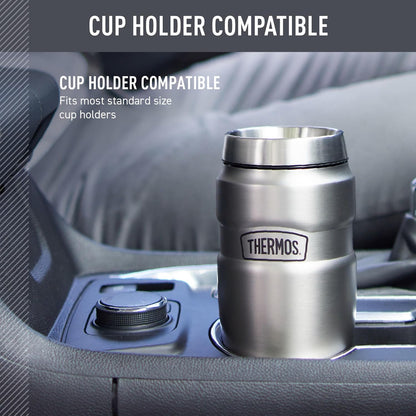 Stainless King Travel Mug with Handle, 16oz, Matte Steel | Vacuum-Insulated Travel Mug with Handle for Hot & Cold Drinks, Stainless Steel Coffee Mug with Lid for Commuting