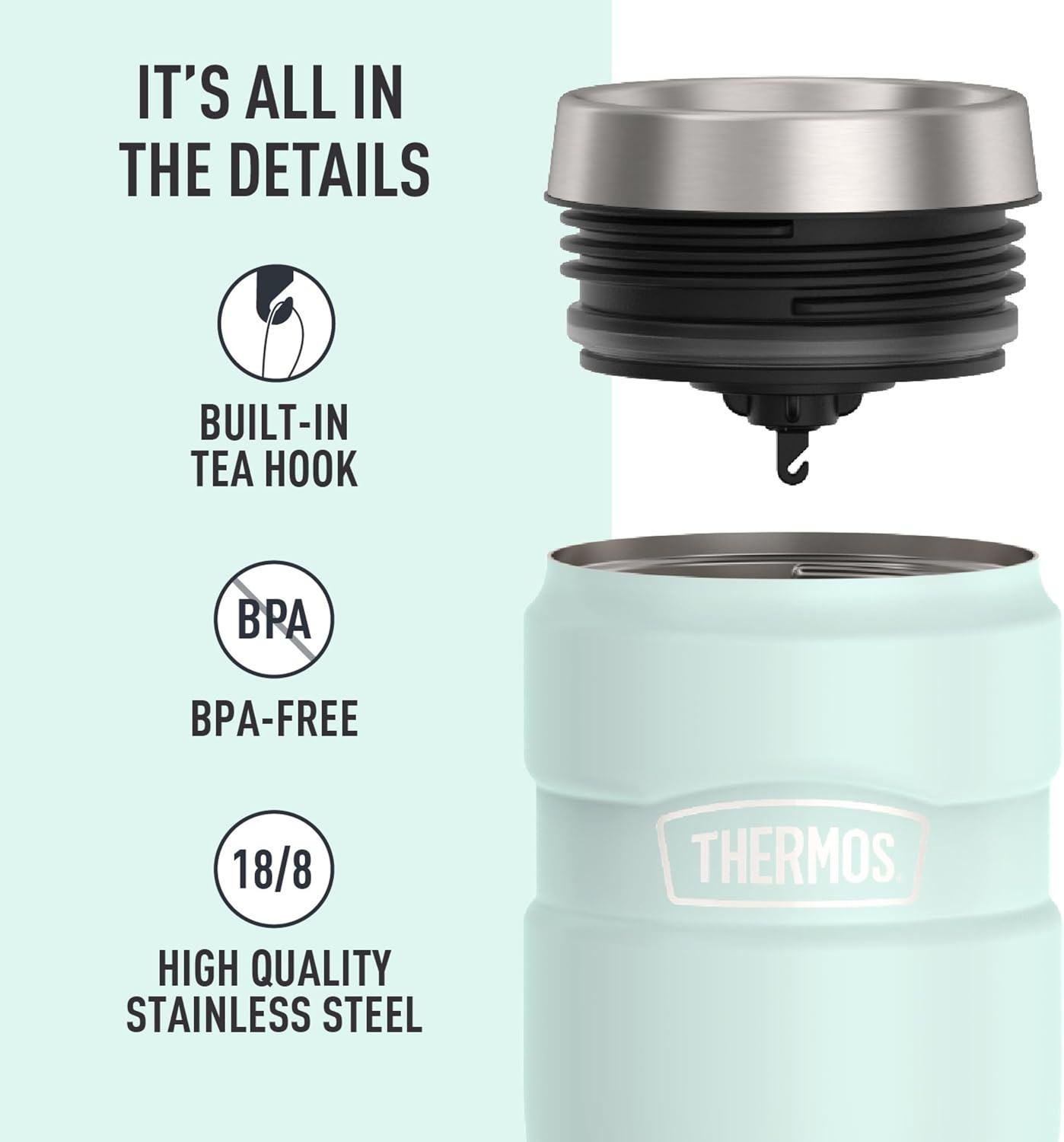 Stainless King Travel Mug with Handle, 16oz, Matte Steel | Vacuum-Insulated Travel Mug with Handle for Hot & Cold Drinks, Stainless Steel Coffee Mug with Lid for Commuting