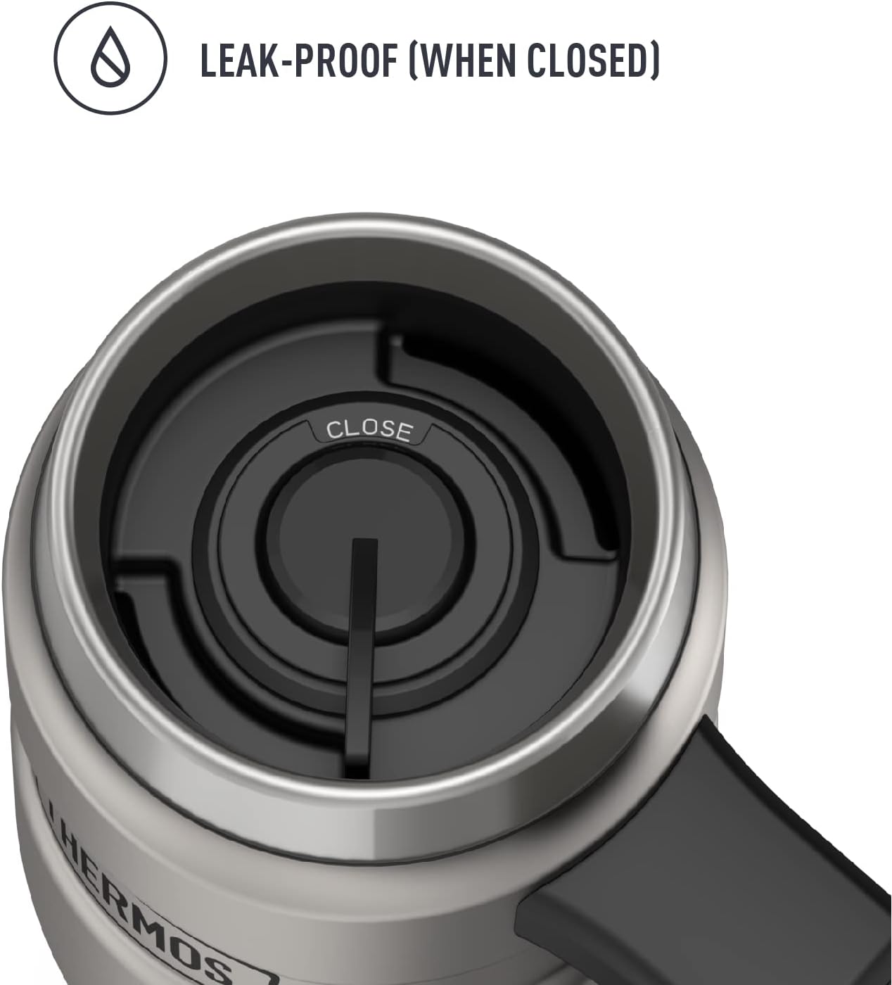 Stainless King Travel Mug with Handle, 16oz, Matte Steel | Vacuum-Insulated Travel Mug with Handle for Hot & Cold Drinks, Stainless Steel Coffee Mug with Lid for Commuting
