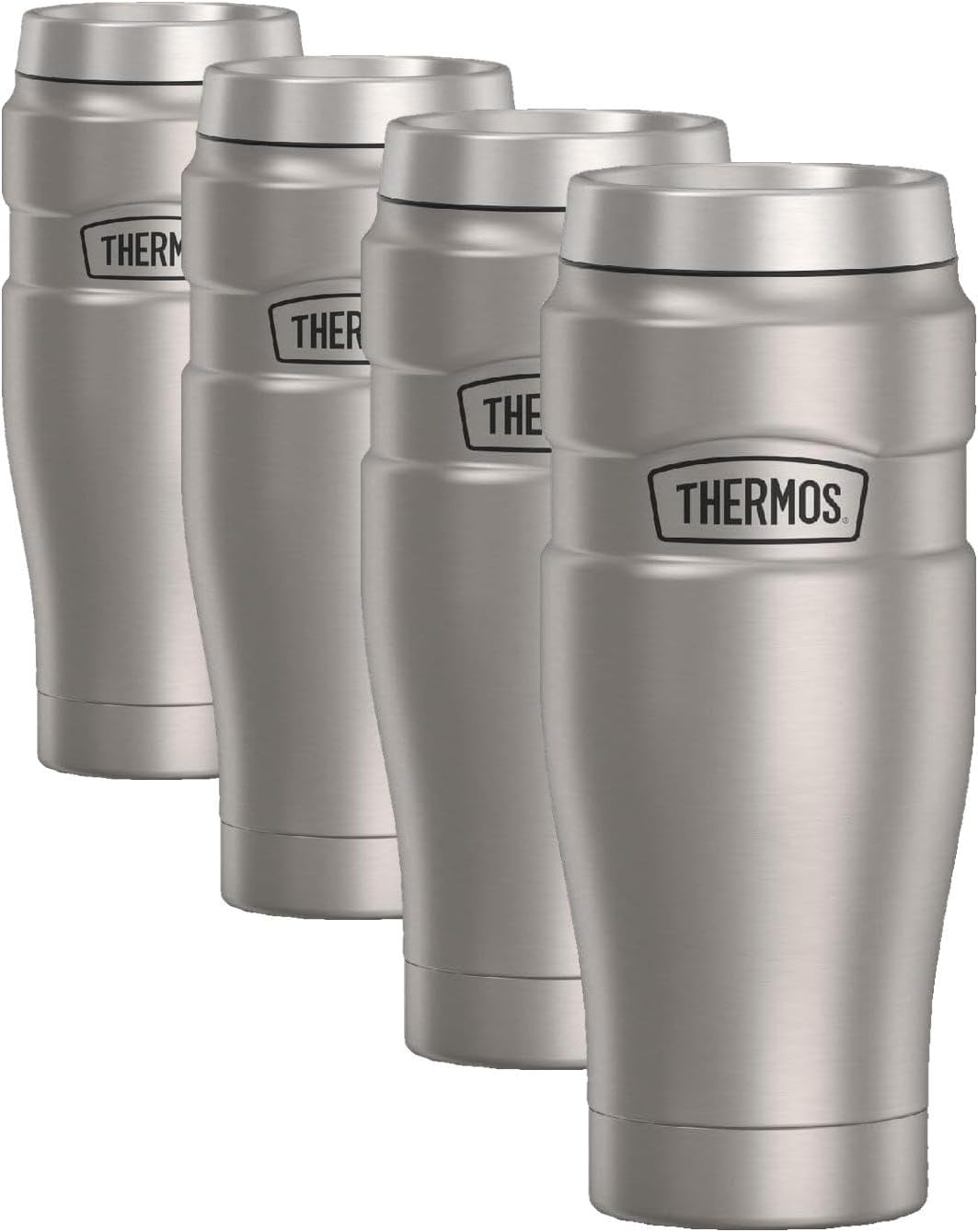 Stainless King Travel Mug with Handle, 16oz, Matte Steel | Vacuum-Insulated Travel Mug with Handle for Hot & Cold Drinks, Stainless Steel Coffee Mug with Lid for Commuting