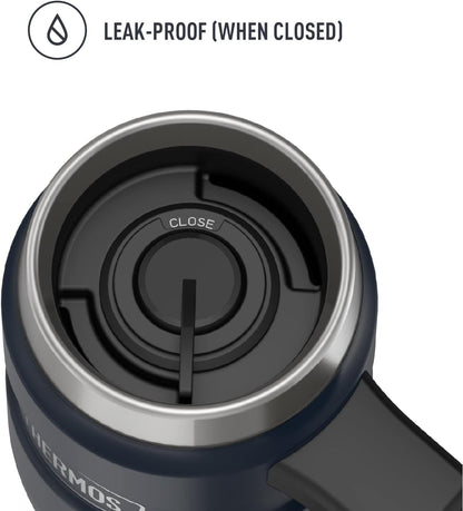 Stainless King Travel Mug with Handle, 16oz, Matte Steel | Vacuum-Insulated Travel Mug with Handle for Hot & Cold Drinks, Stainless Steel Coffee Mug with Lid for Commuting
