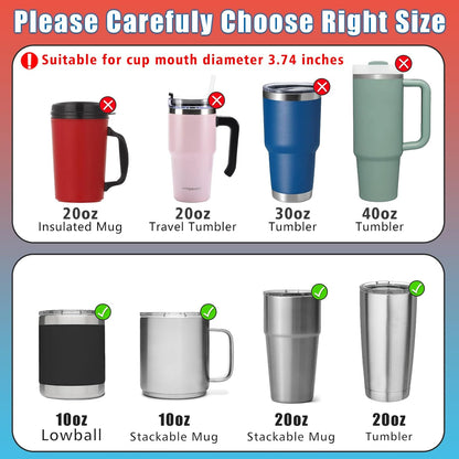 20oz Tumbler Replacement Lids,4PACK Splash Proof Lids for YETI Rambler,Old Style RTIC,SUNWILL and CIVAGO Coffee Tumbler,BPA free