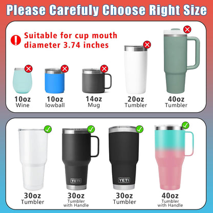 20oz Tumbler Replacement Lids,4PACK Splash Proof Lids for YETI Rambler,Old Style RTIC,SUNWILL and CIVAGO Coffee Tumbler,BPA free
