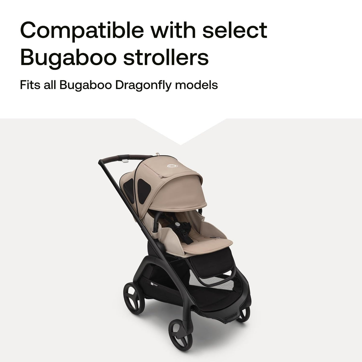 Breezy Sun Canopy with Mosquito Net for Dragonfly Strollers - Midnight Black