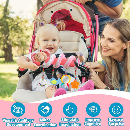 Baby Car Seat Toys Spiral Hanging Stroller Activity Toy for 0+Months