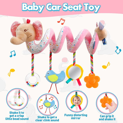 Baby Car Seat Toys Spiral Hanging Stroller Activity Toy for 0+Months