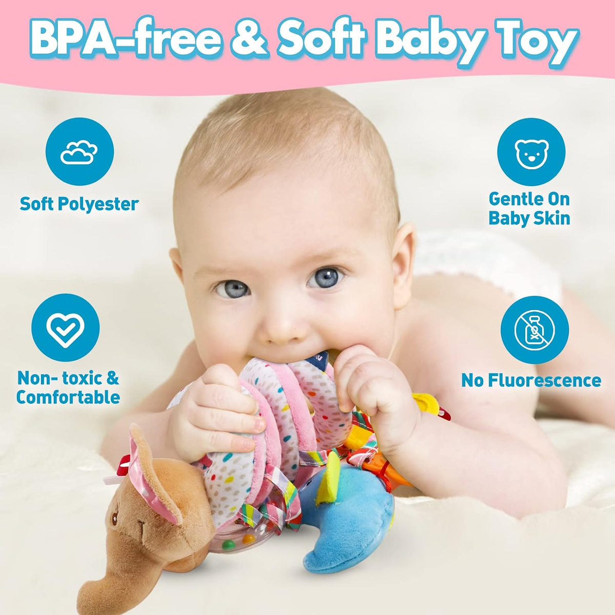 Baby Car Seat Toys Spiral Hanging Stroller Activity Toy for 0+Months