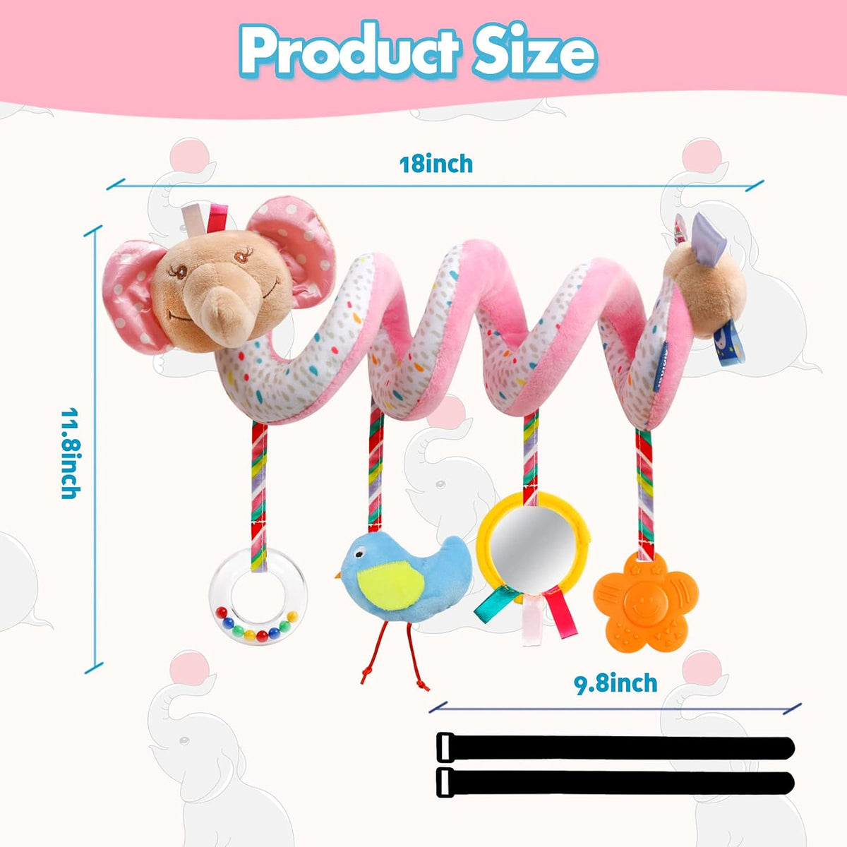 Baby Car Seat Toys Spiral Hanging Stroller Activity Toy for 0+Months