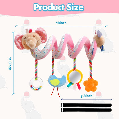 Baby Car Seat Toys Spiral Hanging Stroller Activity Toy for 0+Months