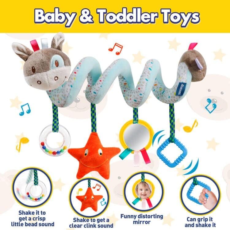 Baby Car Seat Toys Spiral Hanging Stroller Activity Toy for 0+Months