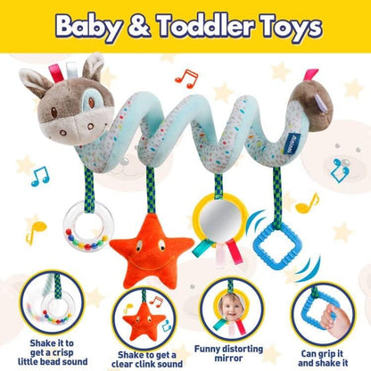 Baby Car Seat Toys Spiral Hanging Stroller Activity Toy for 0+Months