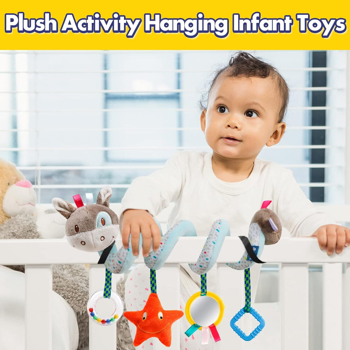 Baby Car Seat Toys Spiral Hanging Stroller Activity Toy for 0+Months
