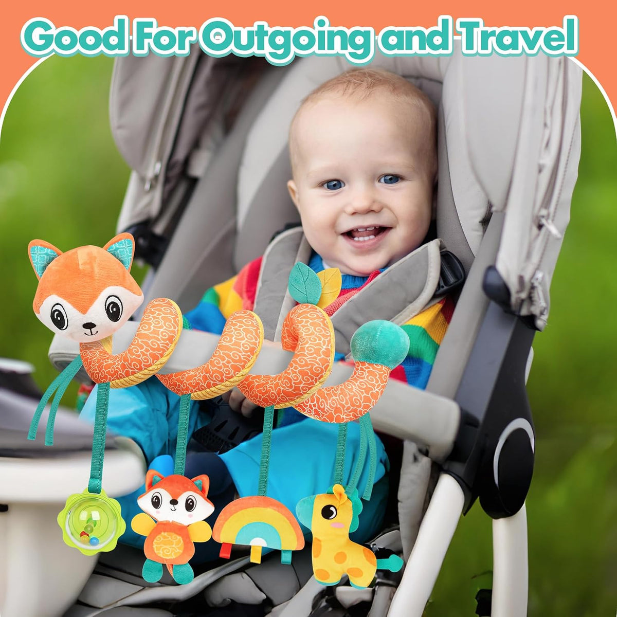 Baby Car Seat Toys Spiral Hanging Stroller Activity Toy for 0+Months