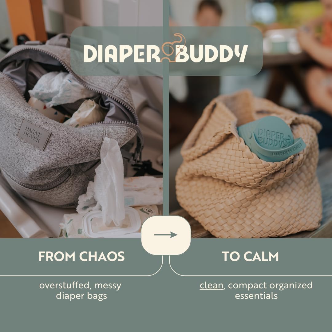Portable Diaper Changing Kit – Compact All-in-One Diaper Organizer with Wipes Case, Diapers & Disposable Waste Bags for On-The-Go Parents (Buddy Beige)