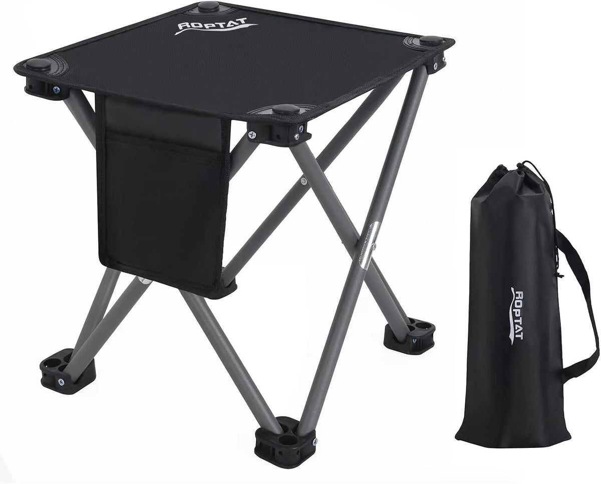 Camping Stool,Portable Folding Compact Lightweight Stool Seat for Camping Fishing Hiking Gardening Outdoor Walking Backpacking Travelling and Beach with Carry Bag (Black)