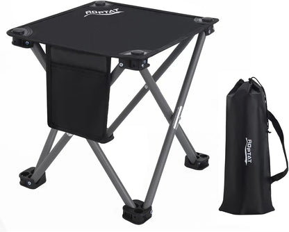 Camping Stool,Portable Folding Compact Lightweight Stool Seat for Camping Fishing Hiking Gardening Outdoor Walking Backpacking Travelling and Beach with Carry Bag (Black)