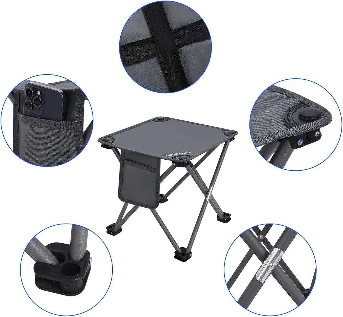 Camping Stool,Portable Folding Compact Lightweight Stool Seat for Camping Fishing Hiking Gardening Outdoor Walking Backpacking Travelling and Beach with Carry Bag (Black)