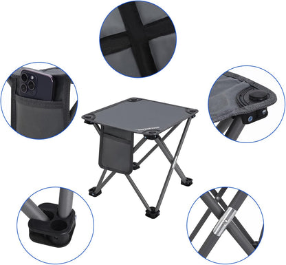 Camping Stool,Portable Folding Compact Lightweight Stool Seat for Camping Fishing Hiking Gardening Outdoor Walking Backpacking Travelling and Beach with Carry Bag (Black)