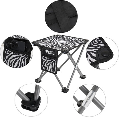 Camping Stool,Portable Folding Compact Lightweight Stool Seat for Camping Fishing Hiking Gardening Outdoor Walking Backpacking Travelling and Beach with Carry Bag (Black)