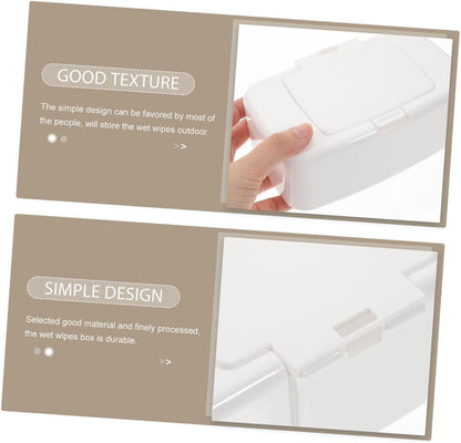Refillable Wipes Dispenser Button Lid Wipe Holder Compact Wipes Container for Baby Diaper Bag Stroller Travel Bathroom Use 6.69 X 4.13 X 2.36 in 2 Pack