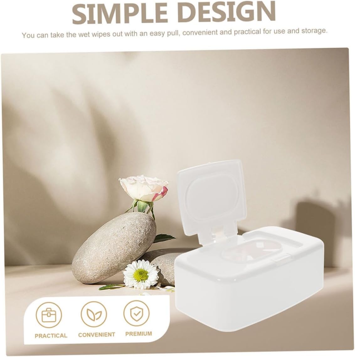 Refillable Wipes Dispenser Button Lid Wipe Holder Compact Wipes Container for Baby Diaper Bag Stroller Travel Bathroom Use 6.69 X 4.13 X 2.36 in 2 Pack