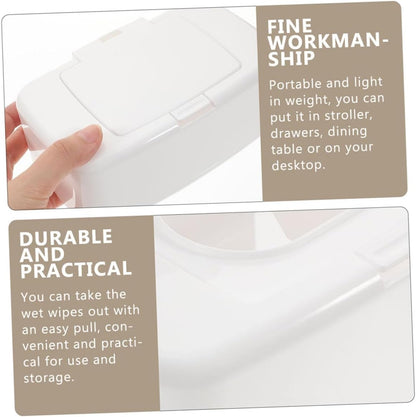 Refillable Wipes Dispenser Button Lid Wipe Holder Compact Wipes Container for Baby Diaper Bag Stroller Travel Bathroom Use 6.69 X 4.13 X 2.36 in 2 Pack