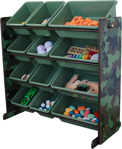 Kids Toy Organizer with 12 Bins, 4 Tier Storage for Playroom