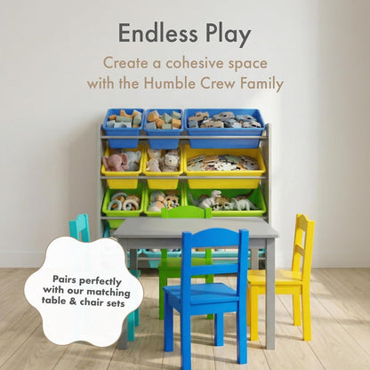 Kids Toy Organizer with 12 Bins, 4 Tier Storage for Playroom