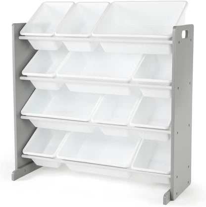 Kids Toy Organizer with 12 Bins, 4 Tier Storage for Playroom
