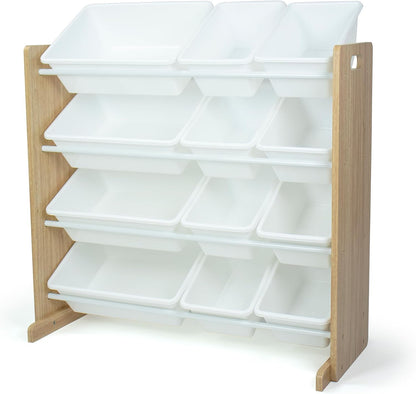 Kids Toy Organizer with 12 Bins, 4 Tier Storage for Playroom