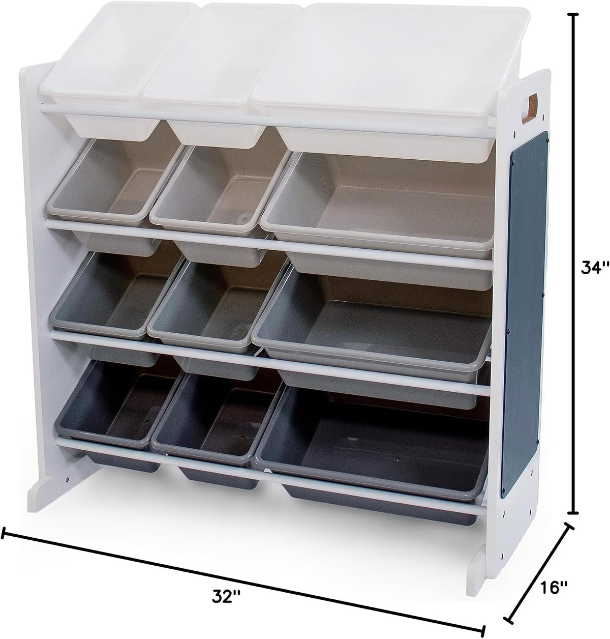 Kids Toy Organizer with 12 Bins, 4 Tier Storage for Playroom