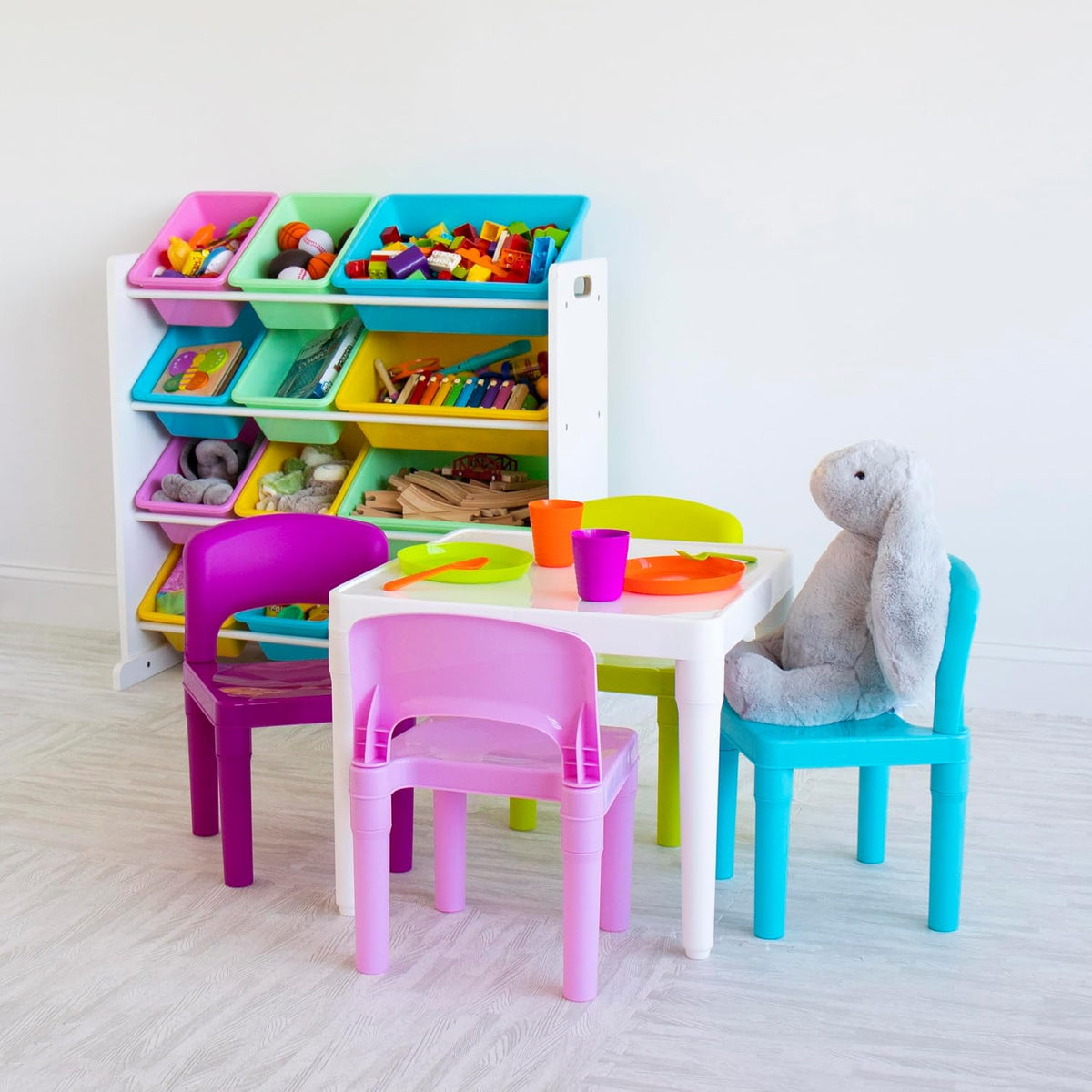 Kids Toy Organizer with 12 Bins, 4 Tier Storage for Playroom