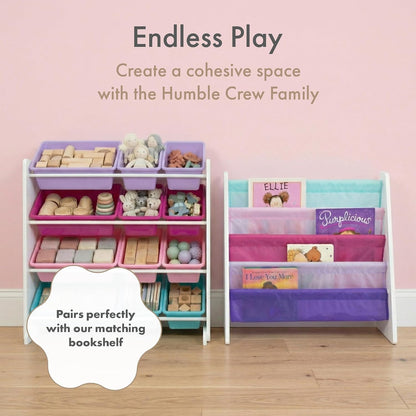 Kids Toy Organizer with 12 Bins, 4 Tier Storage for Playroom