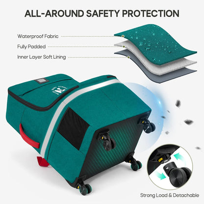 Padded Car Seat Travel Bag for Airplane with Spinner Wheels