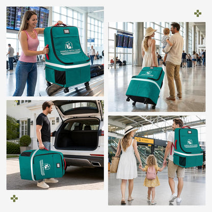 Padded Car Seat Travel Bag for Airplane with Spinner Wheels