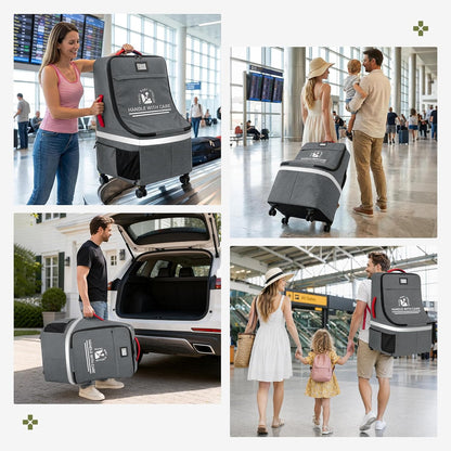 Padded Car Seat Travel Bag for Airplane with Spinner Wheels