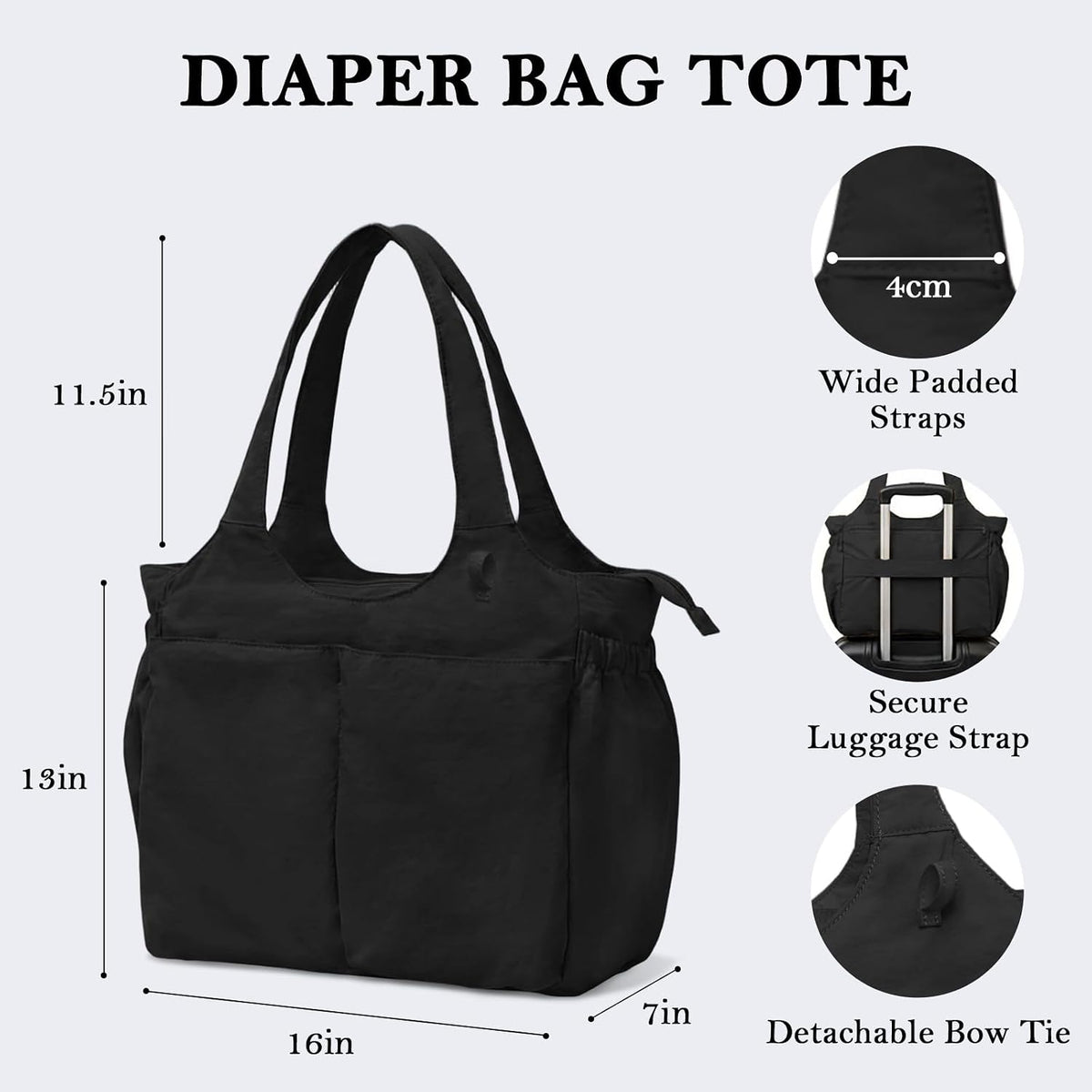 Diaper Bag Tote Hospital Bag Purse for Women, Large lightweight Baby Bag for Travel fits 40oz Tumbler for Travel,Nurse,Office with 13 pockets,changing pad,Pink