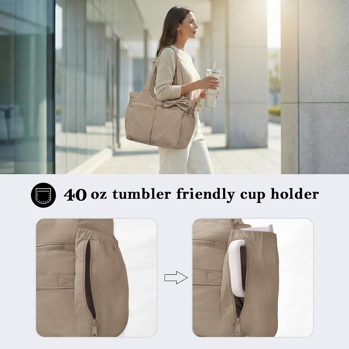Diaper Bag Tote Hospital Bag Purse for Women, Large lightweight Baby Bag for Travel fits 40oz Tumbler for Travel,Nurse,Office with 13 pockets,changing pad,Pink