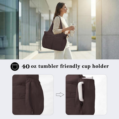 Diaper Bag Tote Hospital Bag Purse for Women, Large lightweight Baby Bag for Travel fits 40oz Tumbler for Travel,Nurse,Office with 13 pockets,changing pad,Pink